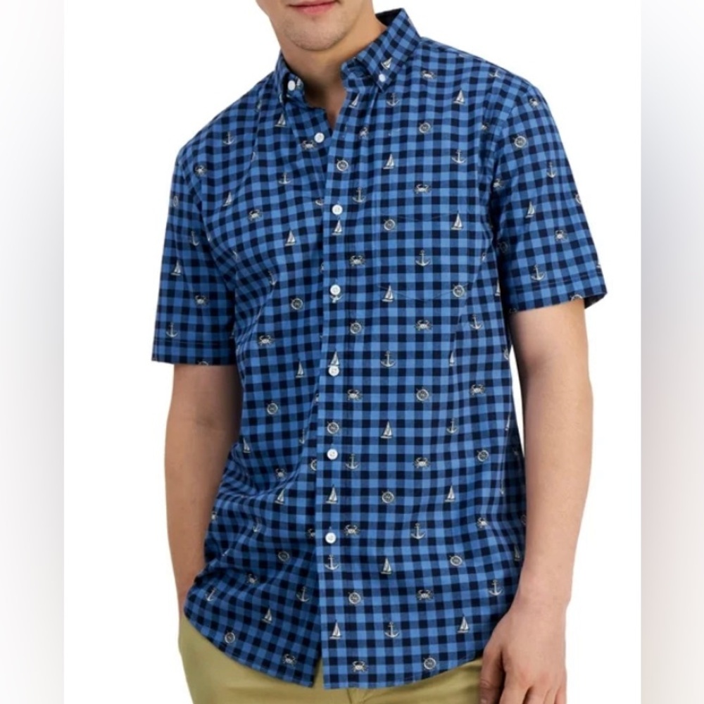 Club Room Mens Peter Classic-Fit Mariti Navy Blue size small stretch nwt